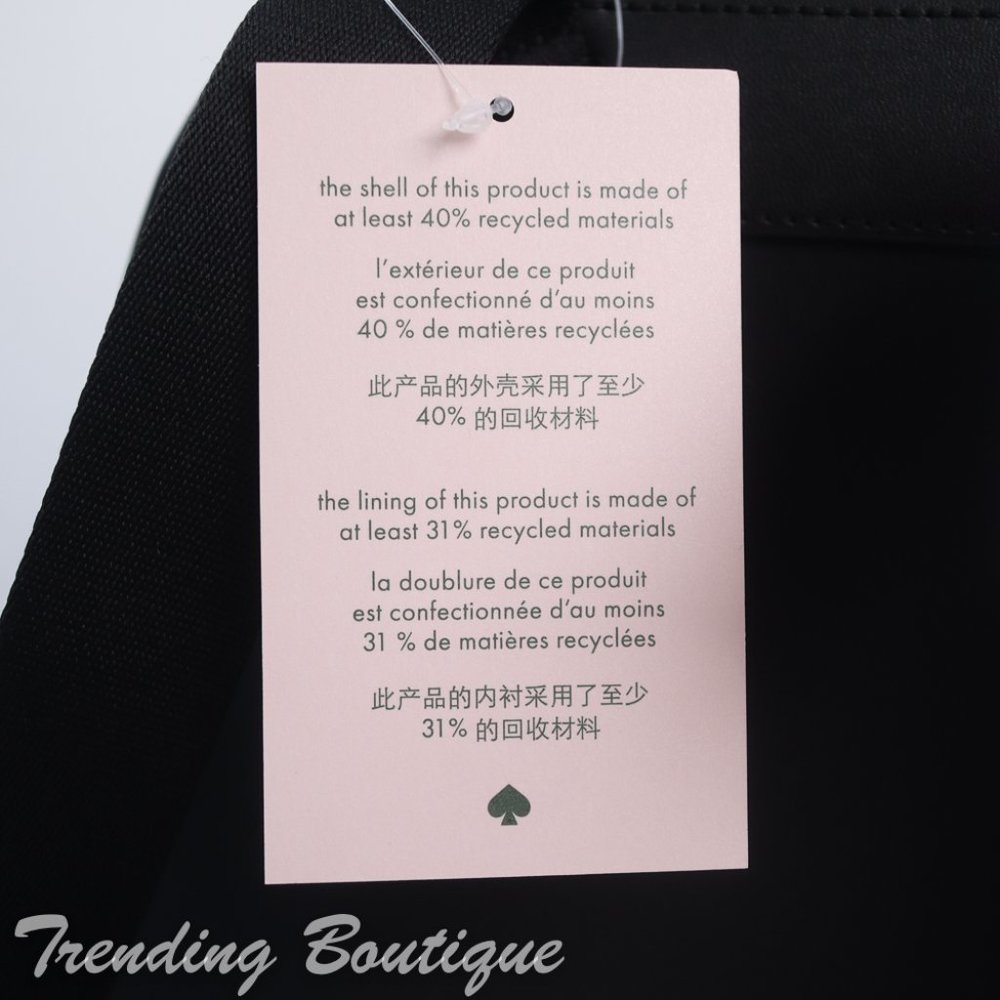 NWT Kate Spade New York Chelsea Medium Nylon Backpack in Black - Picture 8 of 11